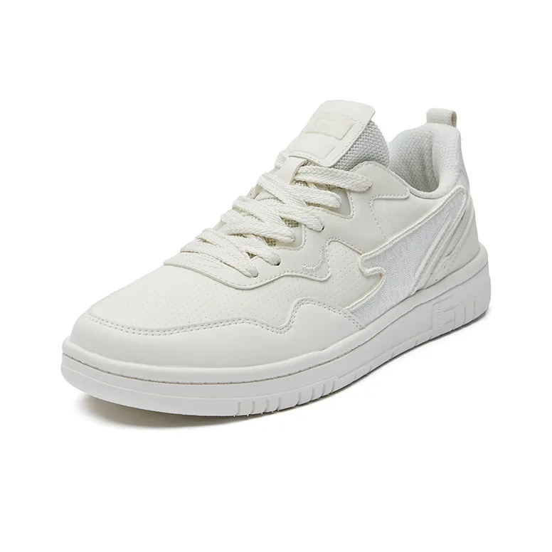 Erke Low-Top Skateboard Shoes Women's White Wood Color-2