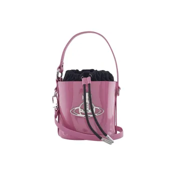 Vivienne Westwood Cow Leather Bucket Bags Shoulder Bag Crossbody Bag Handbag Small Size Women's Pink