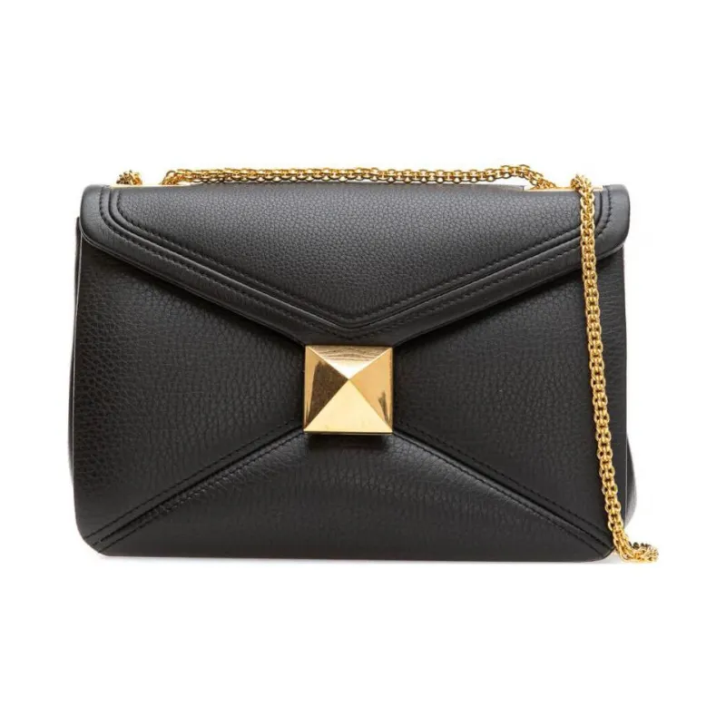 Valentino Calfskin Portable Crossbody Bag Shoulder Bag Women's Black-0