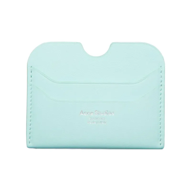 Acne Studios Soft Cow Leather Card Pocket Card Holder Women's Light Green-0