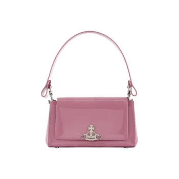 Vivienne Westwood Cow Leather One Shoulder Handbags Medium Size Women's Pink
