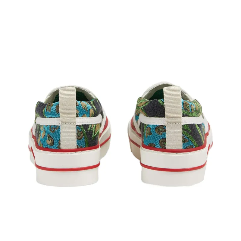 GUCCI Lamé Pineapple Jacquard Embroidered Slip-on Sneakers-3