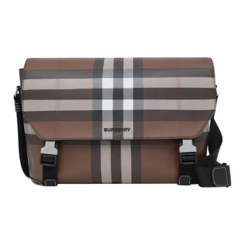 Burberry Elizabeth Leather Messenger Bag Shoulder Bag Crossbody Bag Large Size Men's Brown