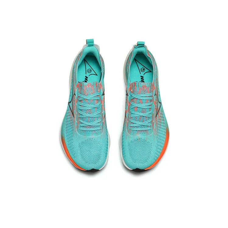 HEALTH Trapeze Racing Running Shoes Unisex Low Top Cyan/Orange-2