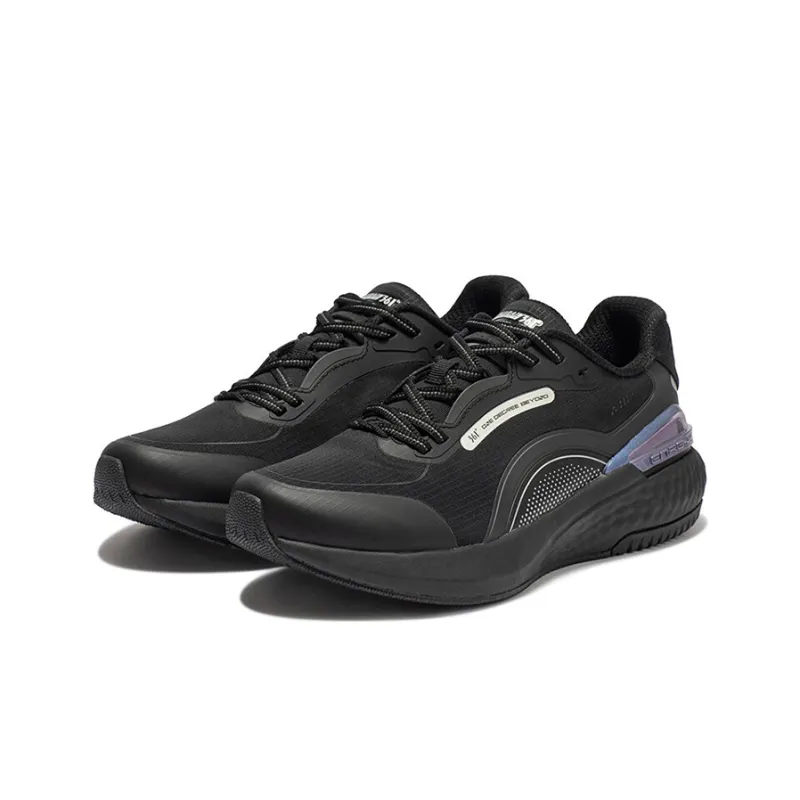 361° E Rong Technology Cushioned Rebound Water Resistant Low Top Running Shoes Men's Obsidian Black-2