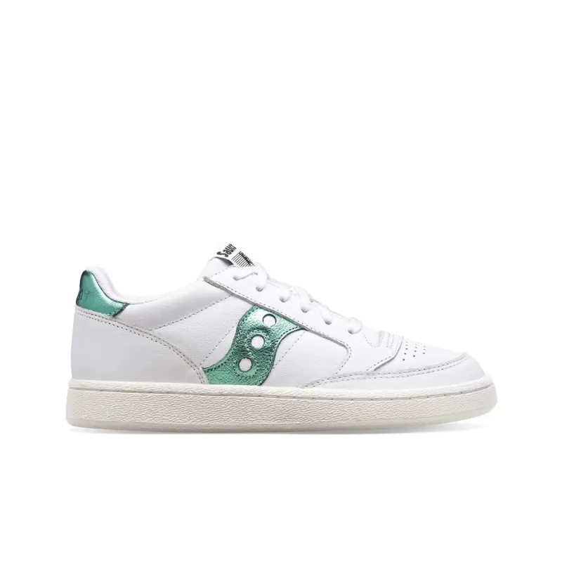 saucony Women's Jazz Court Metallic 'White Green'-1