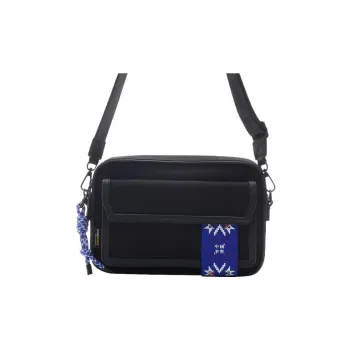 LiNing Fabric Camera Bag, Shoulder Bag, Crossbody Bag Large Size Unisex Black