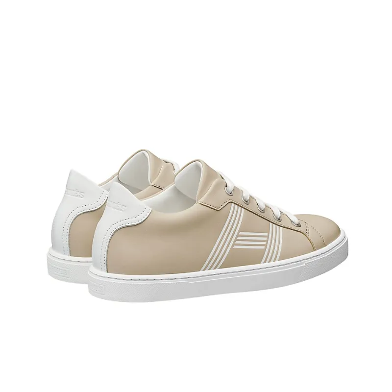HERMES Avantage Low Top Skateboard Shoes Women's Beige-3