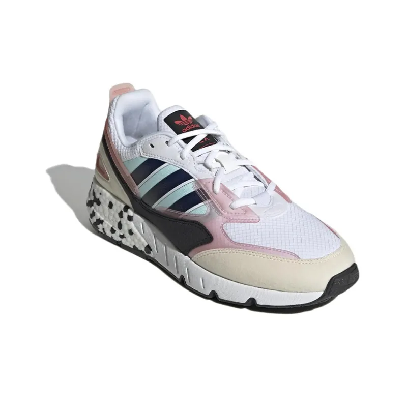 Adidas Originals ZX 1K Boost 2.0 Anti Slip And Wear Resistant Lightweight Low Top Casual Shoes Men's White Black Pink-2
