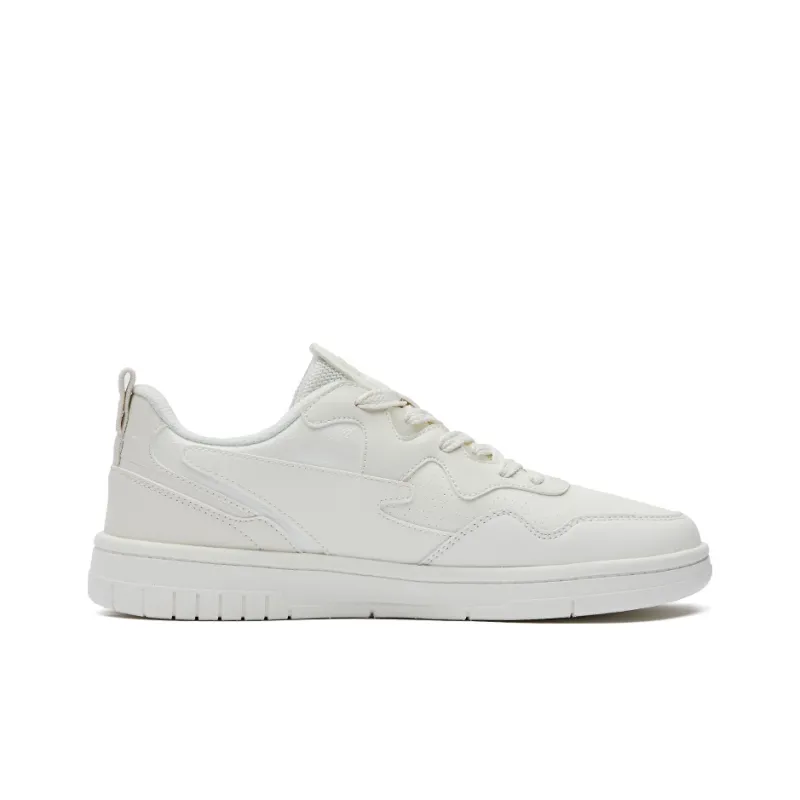 Erke Low-Top Skateboard Shoes Women's White Wood Color-1