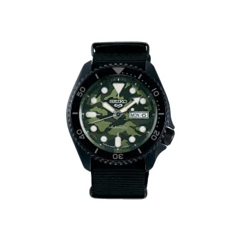 SEIKO Automatic Mechanical Movement Nylon Strap Watch 46mm Men's Watch Green Dial SBSA173
