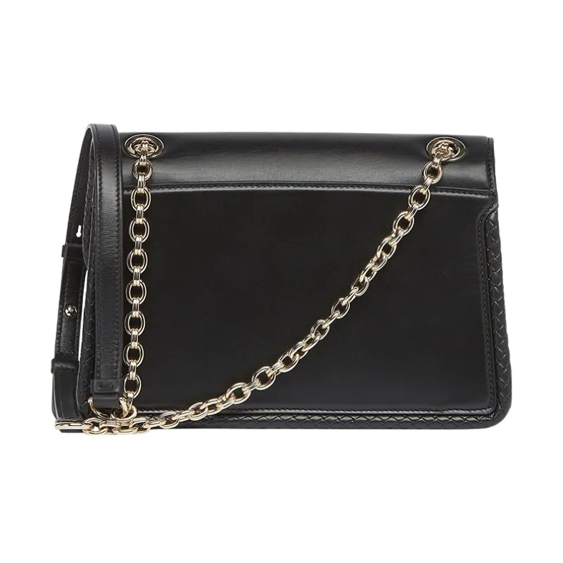 FERRAGAMO GANCINI Cow Leather Flap Bag, Shoulder Bag, Crossbody Bag Regular Women's Black-2