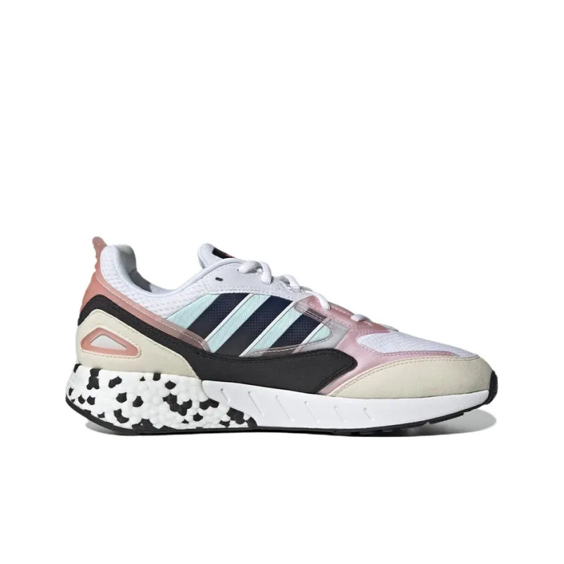 Adidas Originals ZX 1K Boost 2.0 Anti Slip And Wear Resistant Lightweight Low Top Casual Shoes Men's White Black Pink-1