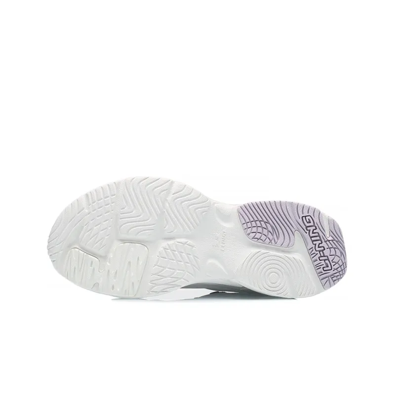LiNing Anti Slip Wear Resistant Low Top Sports Casual Shoes Women's White Purple-4