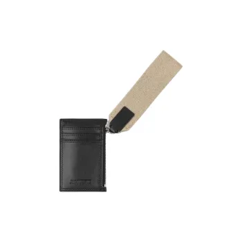 Jacquemus Smooth Cow Leather And Linen Card Holder Women's Black