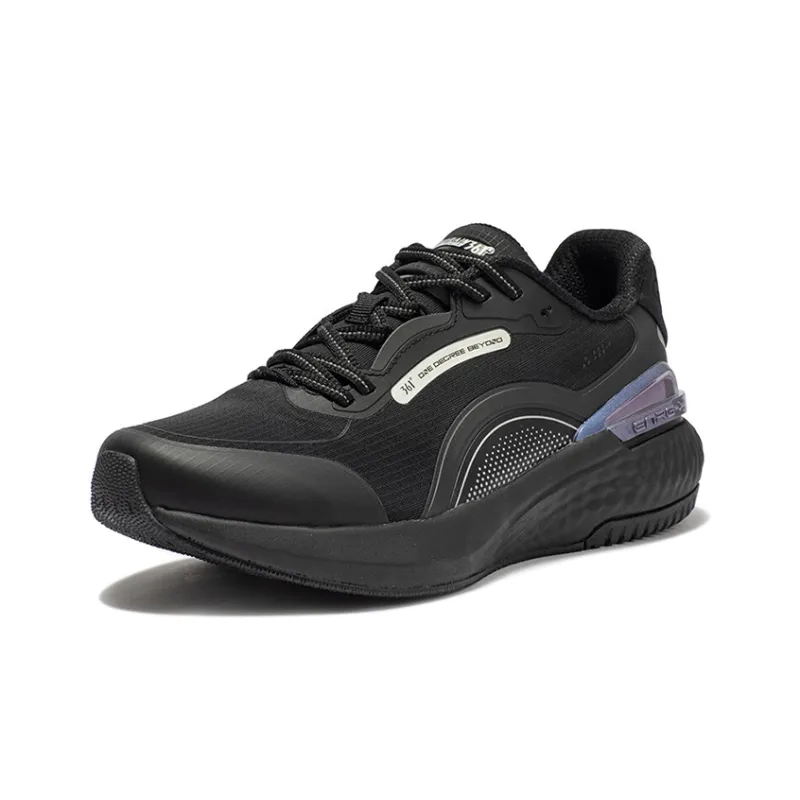 361° E Rong Technology Cushioned Rebound Water Resistant Low Top Running Shoes Men's Obsidian Black-1