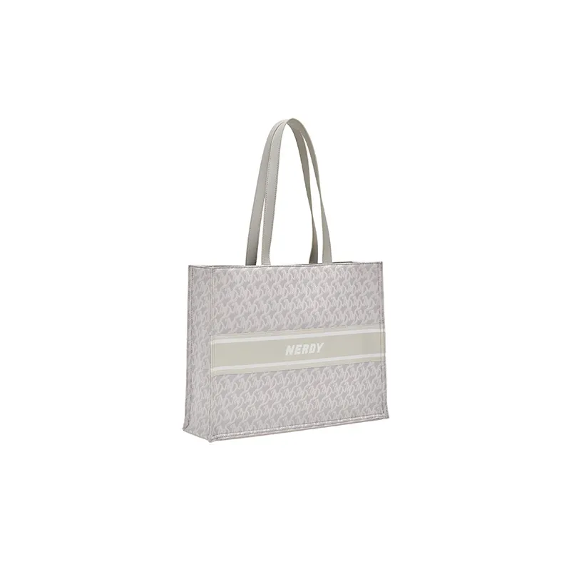 NERDY Polyester Tote Bag, Shopping Bag, Combo Bag, Shoulder Bag Unisex Light Gray-1