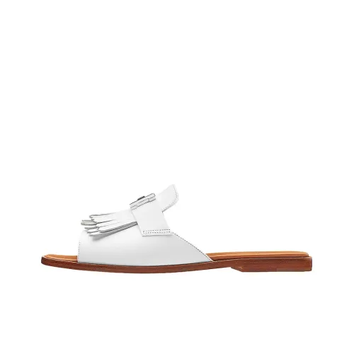 HERMES Slide Slippers Women's White