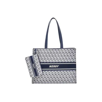 NERDY Polyester Combo Bag Tote Bag Shopping Bag Handbag Shoulder Bag Unisex Navy Blue