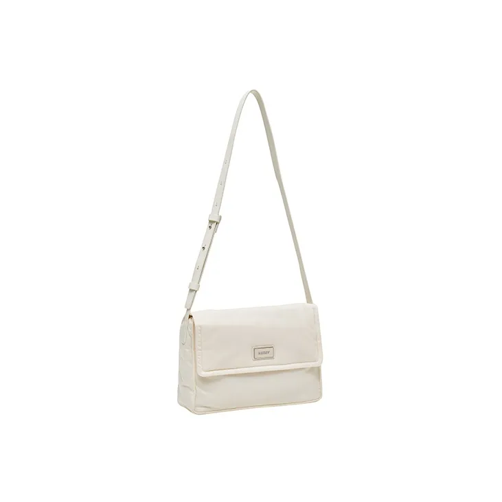 NERDY Nylon Tofu Bag Crossbody Bag Medium Size Unisex Milk White-1