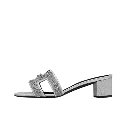 HERMES Oasis Slide Slippers Women's Silver