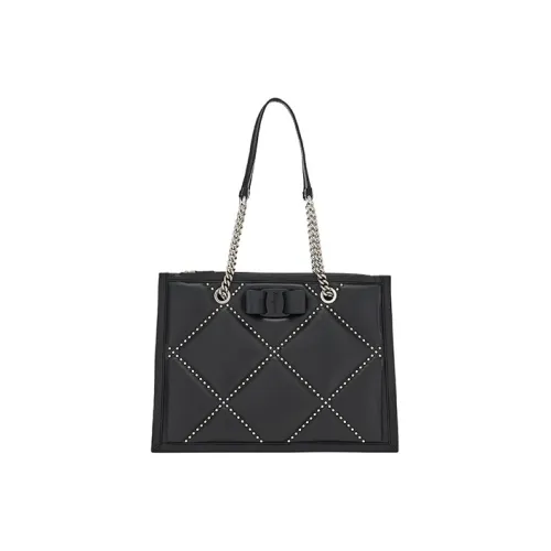 FERRAGAMO Viva Quilted Leather Tote Bag, Shopping Bag, Shoulder Bag, Handbag Women's Black