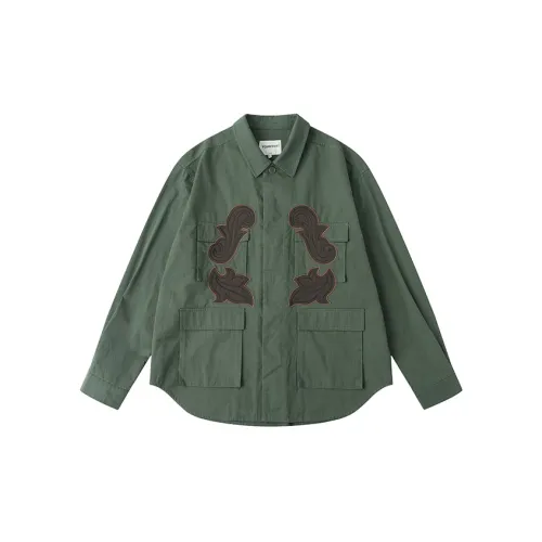 YOSHIYOYI Jackets Men Army Green