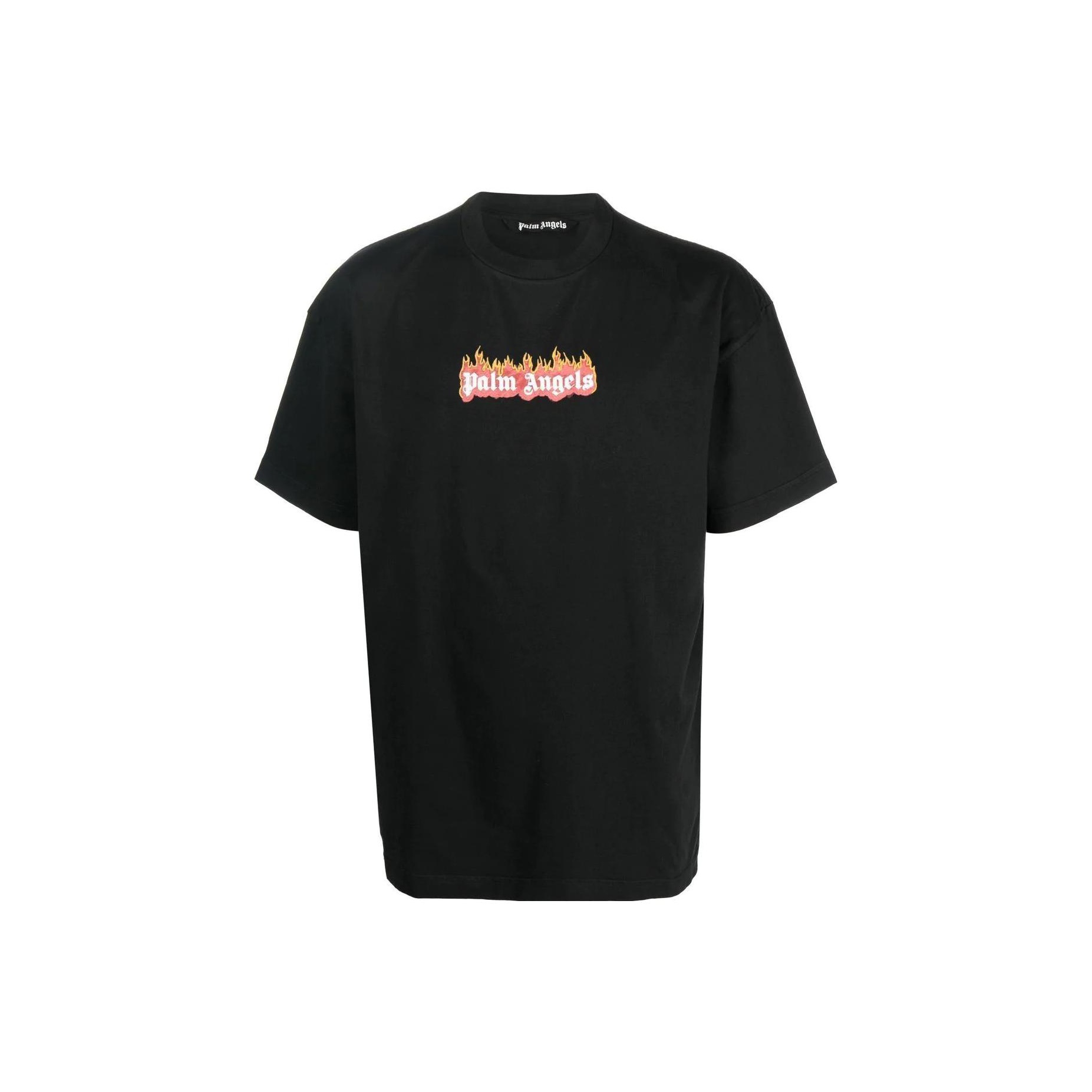 PALM ANGELS Garment Dye Burning Logo Classic T-Shirt