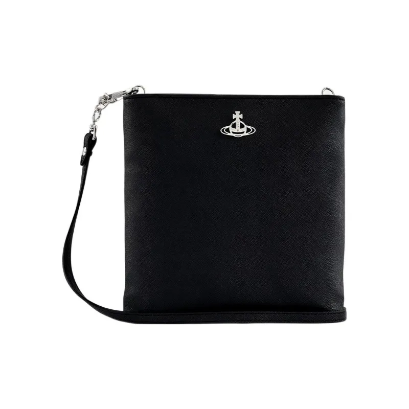 Vivienne Westwood SQUIRE Polyurethane Shoulder Bag, Crossbody Bag Men's Black-0