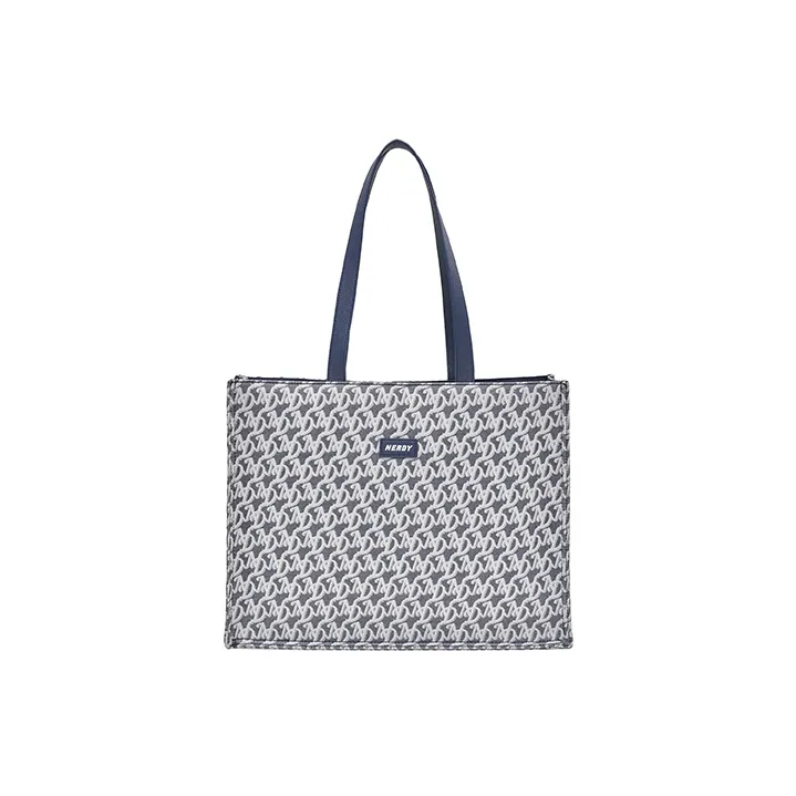 NERDY Polyester Combo Bag Tote Bag Shopping Bag Handbag Shoulder Bag Unisex Navy Blue-3