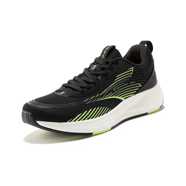 361° Feather Running Shoes Men's Black Green-1