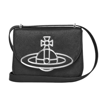 Vivienne Westwood Calfskin Shoulder Bag Crossbody Bag Women's Black