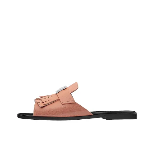 HERMES Auteuil Slide Slippers Women's Pink