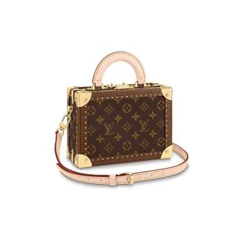 LOUIS VUITTON Coated Canvas With Leather Trim Suitcase Travel Bag Hard Case Regular Women's Brown