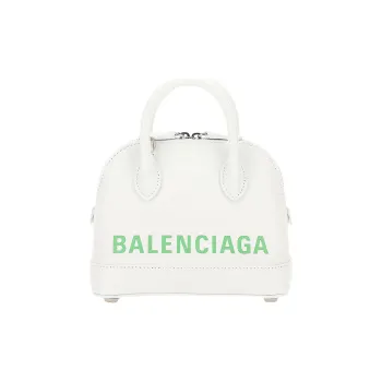 Balenciaga Ville Stamped Calfskin Dome Bag Shoulder Bag Crossbody Bag Handbag Women's White