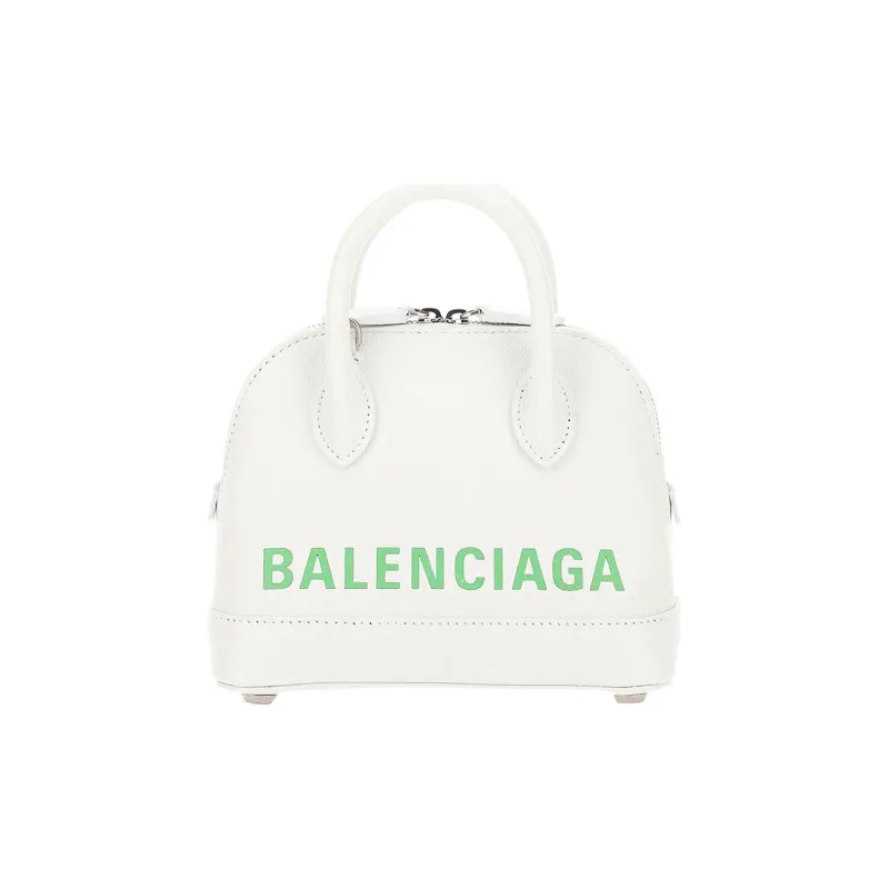 Balenciaga Ville Stamped Calfskin Dome Bag Shoulder Bag Crossbody Bag Handbag Women's White-0