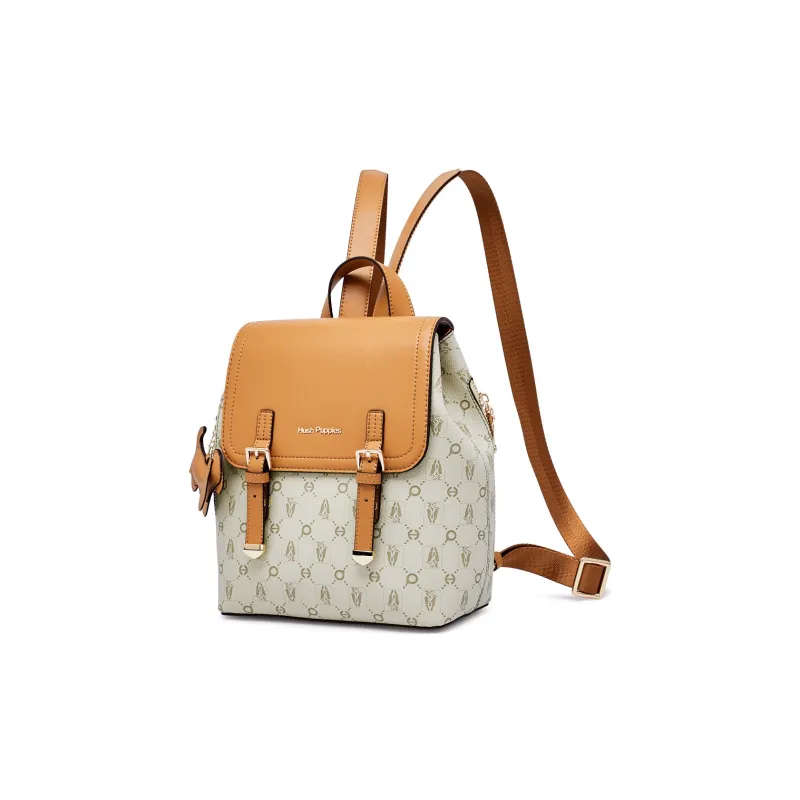 Hush Puppies Synthetic Leather Backpack Women's Gradient Pink/Mist Blue/Gray Apricot-12
