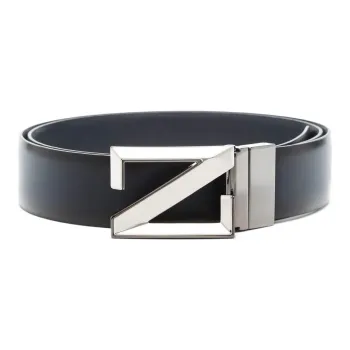 Zzegna Leather Belts Men's Blue Width  3.5cm
