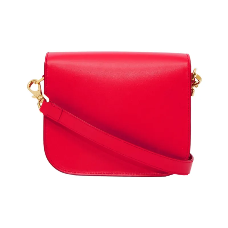 Burberry Elizabeth Calfskin Crossbody Bag Shoulder Bag Women's Red-4