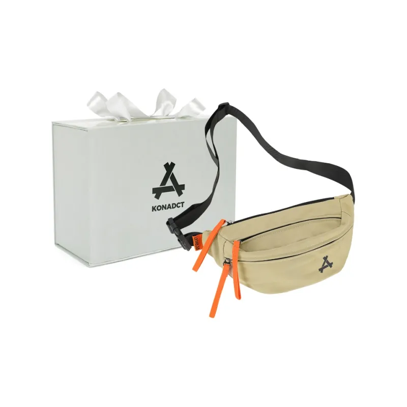 KONADCT Nylon Fabric Crossbody Fanny Pack, Sling Bag Regular Unisex Black/White/Khaki-16