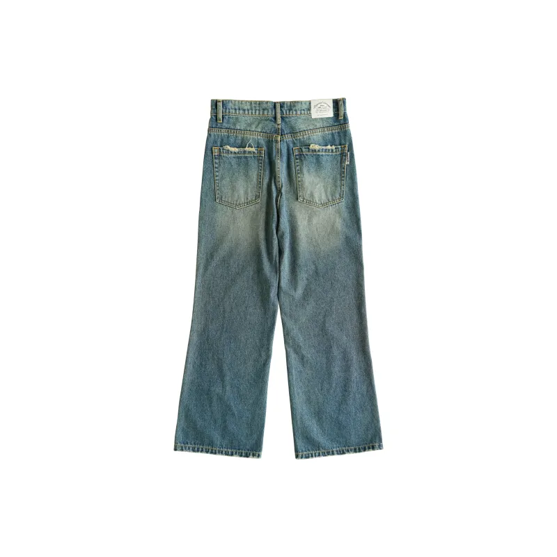 BLUELANDINC Flared Pants Jeans Women's Washable Blue-1
