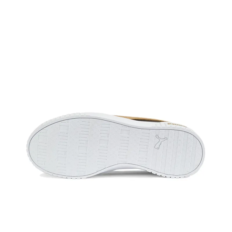 PUMA Basket Carina 2.0 Anti Slip Wear Resistant Low Top Skateboard Shoes Women's Black Gold-5