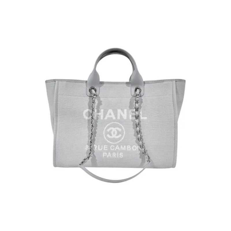 CHANEL Cotton Beach Bag, Tote Bag, Shopping Bag, Shoulder Bag, Handbag Tubas Women's Haze Blue-1