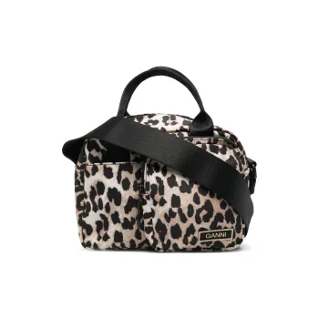GANNI Tote Bag Shopping Bag Shoulder Bag Crossbody Bag Handbag Women's Black Brown