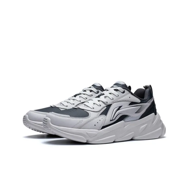 LiNing Slip Resistant Low Top Sports Casual Shoes Men's Gray Black-2