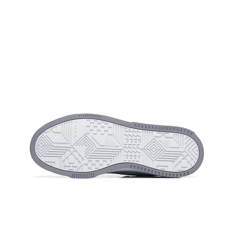 Anta Life Collection Anti Slip Wear Resistant Low Top Skateboard Shoes Men's White Gray-4