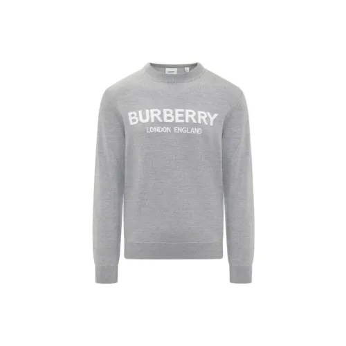 Burberry Logo Intarsia Wool Blend Sweater 