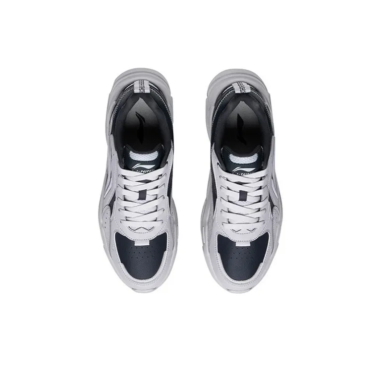 LiNing Slip Resistant Low Top Sports Casual Shoes Men's Gray Black-3
