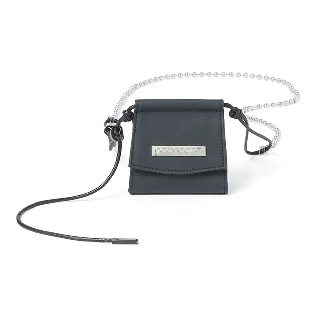 COMBACK PU Earphone Case, Lipstick Bag, Saddle Bag, Crossbody Bag Mini Women's Black-3