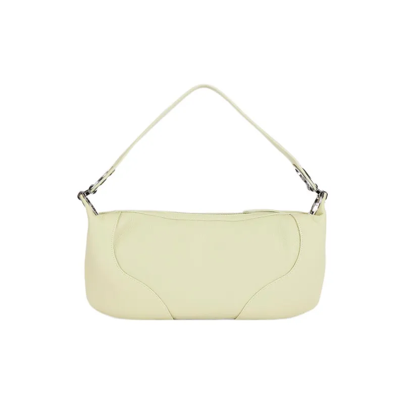 By Far Amira Leather Shoulder Bag Handbag Women's Light Yellow-2